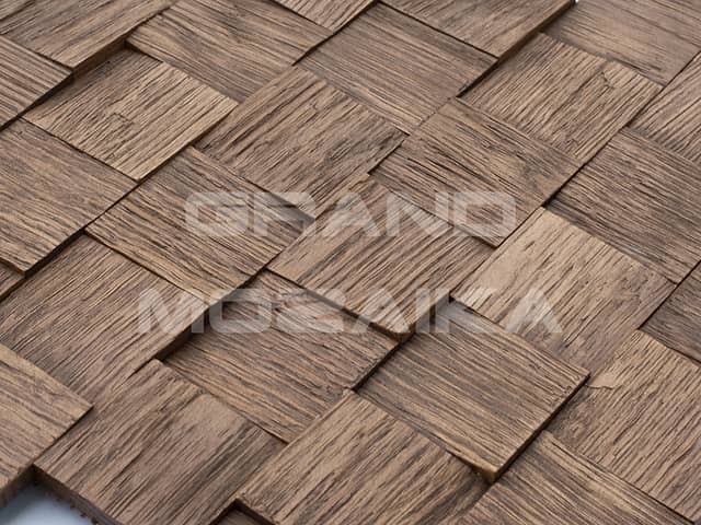 Колотая 3D мозаика со смещением, колеровка орех