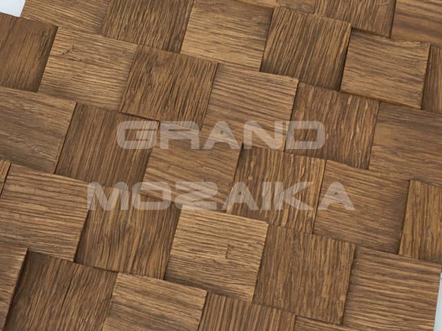 Колотая 3D мозаика со смещением, колеровка орех