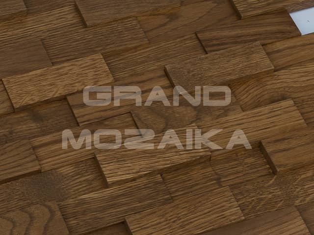 3D мозаика со смещением из дуба, колеровка орех