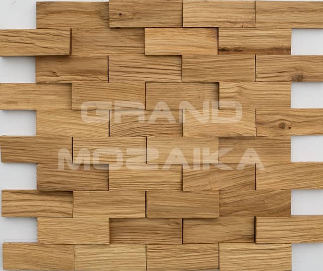 Колотая 3D мозаика со смещением из дуба
