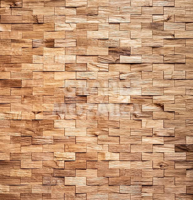Колотая 3D мозаика со смещением из дуба
