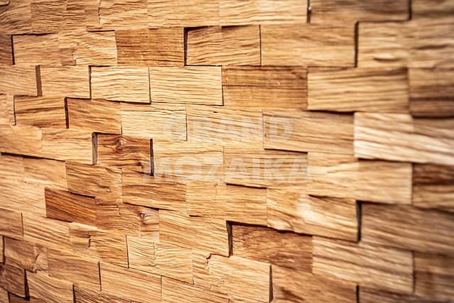 Колотая 3D мозаика со смещением из дуба