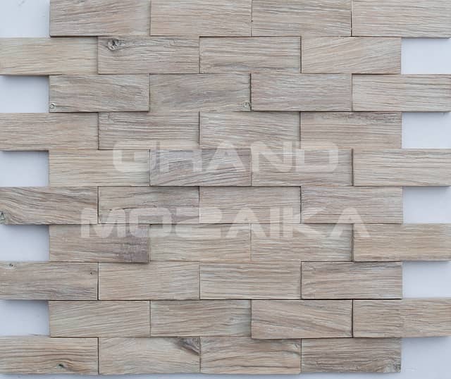 Колотая 3D мозаика со смещением, белая колеровка