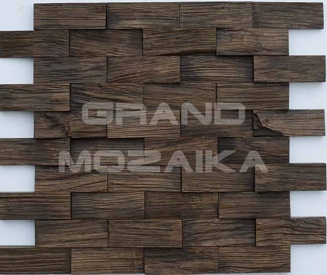 Колотая 3D мозаика со смещением, колеровка венге