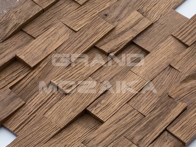 Колотая 3D мозаика со смещением, колеровка орех