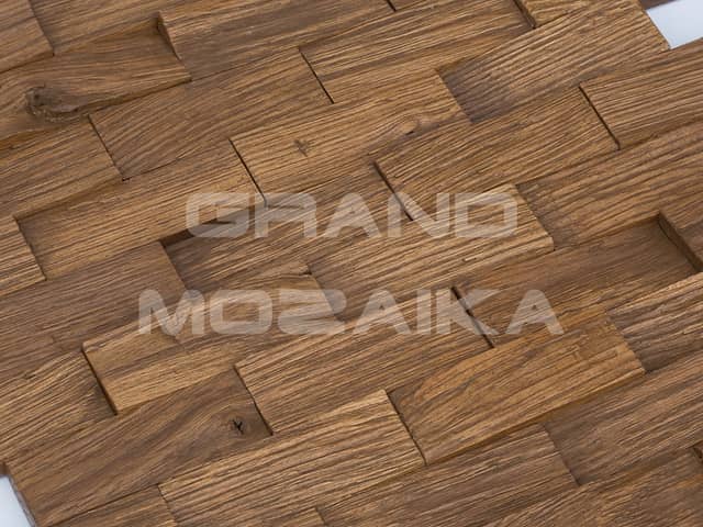 Колотая 3D мозаика со смещением, колеровка орех