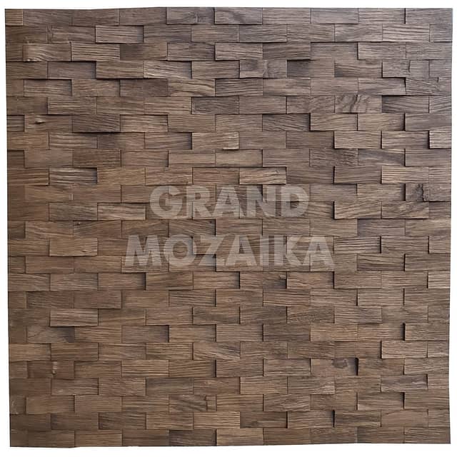 Колотая 3D мозаика со смещением, колеровка орех