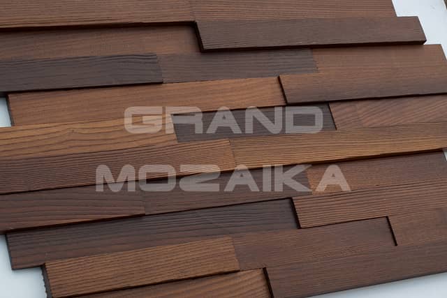 Шлифованная 3D мозаика из термоясеня