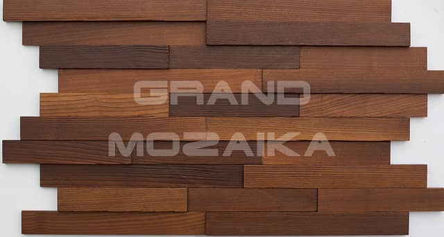 Шлифованная 3D мозаика из термоясеня