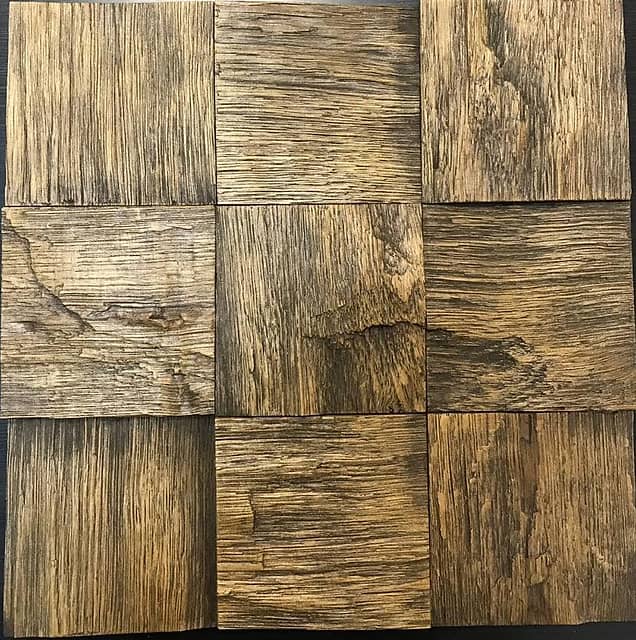 Колотая 3D мозаика из дуба, колеровка венге