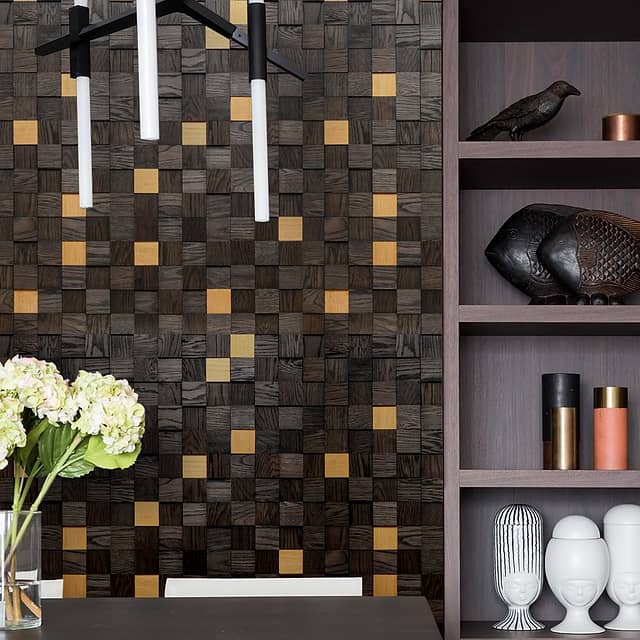 3D мозаика из дерева (дуб), колеровка эбен