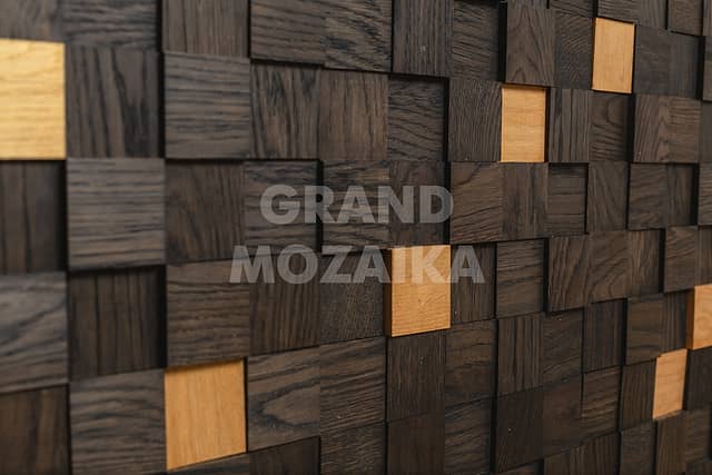 3D мозаика из дерева (дуб), колеровка эбен