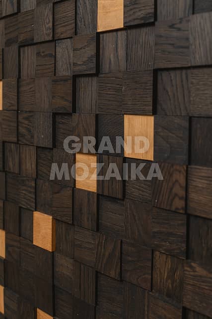 3D мозаика из дерева (дуб), колеровка эбен