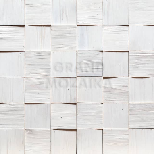 Колотая 3D мозаика из сосны, белая колеровка