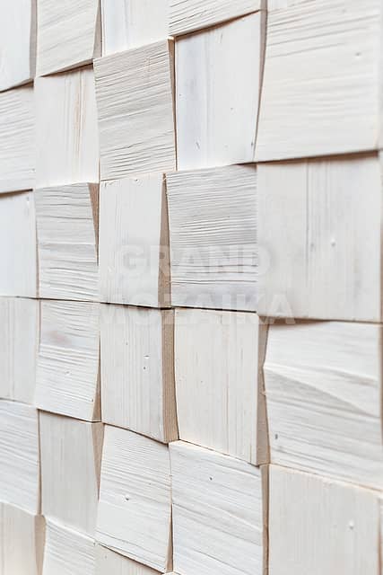 Колотая 3D мозаика из сосны, белая колеровка