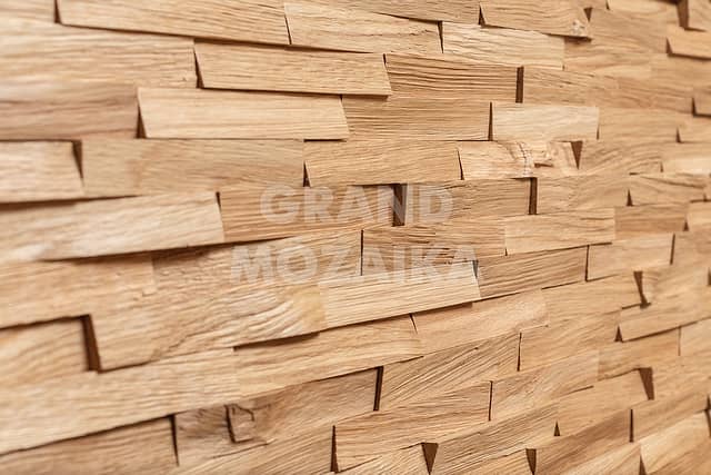 Колотая 3D мозаика из дуба, (бесцветный масловоск)