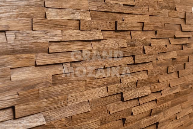 Колотая 3D мозаика из дуба, (масловоск орех)