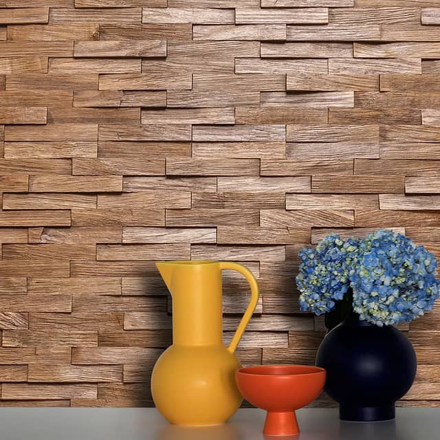 Колотая 3D мозаика из дуба, (масловоск орех)