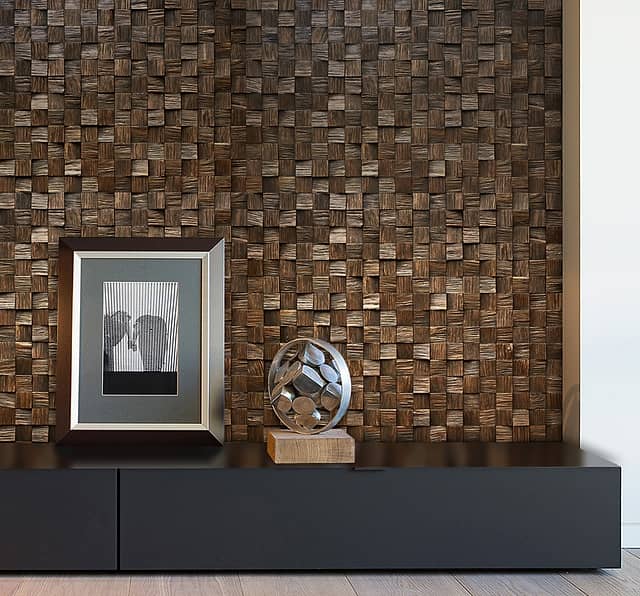 Колотая 3D мозаика из дерева (дуб), колеровка венге