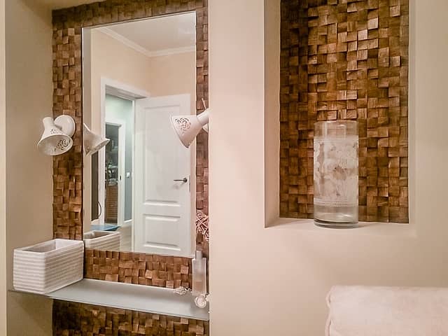 Колотая 3D мозаика из дерева (дуб), колеровка венге