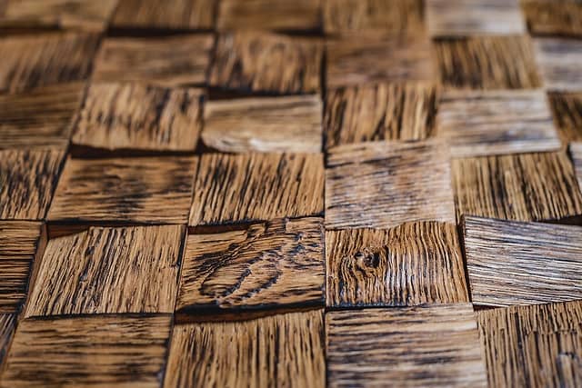 Колотая 3D мозаика из дерева (дуб), легкий обжиг, колеровка натур