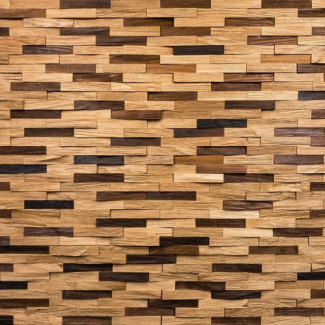 Колотая 3D мозаика из дерева (дуб, термоясень), колеровка натур