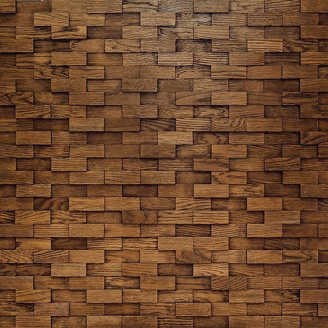 Шлифованная 3D мозаика из дерева (дуб), колеровка венге