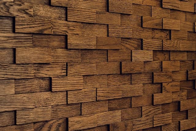 Шлифованная 3D мозаика из дерева (дуб), колеровка венге