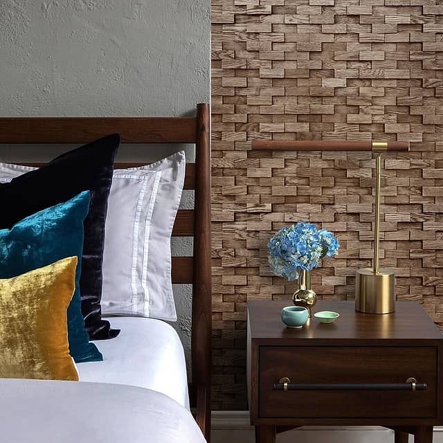 Шлифованная 3D мозаика из дерева (дуб), колеровка венге