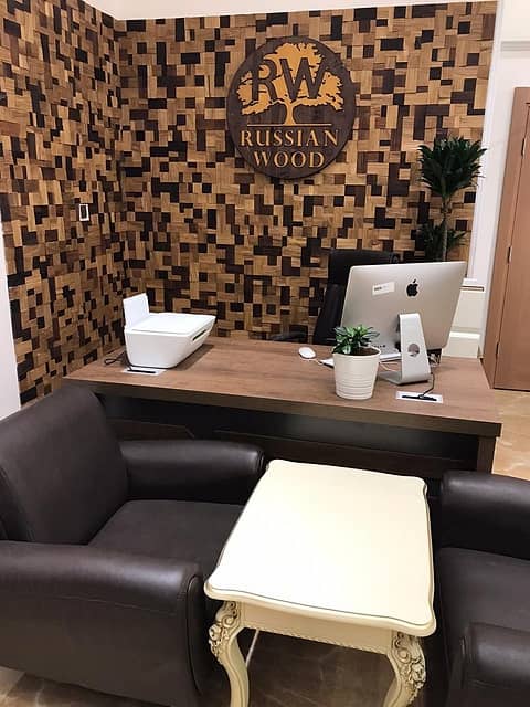 Колотая 3D мозаика из дерева (дуб, термоясень), бесцветный