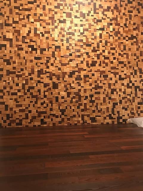 Колотая 3D мозаика из дерева (дуб, термоясень), бесцветный