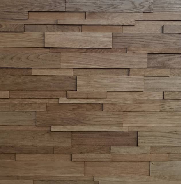 Шлифованная 3D мозаика из дерева (дуб), колеровка натур