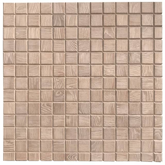 3D мозаика из дерева (дуб), колеровка белый