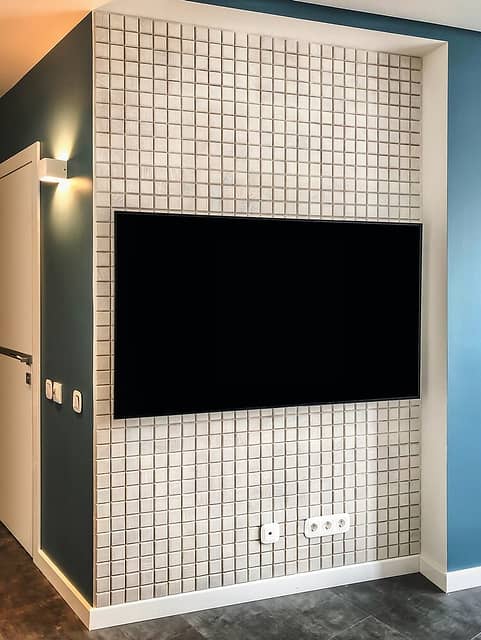 3D мозаика из дерева (дуб), колеровка белый