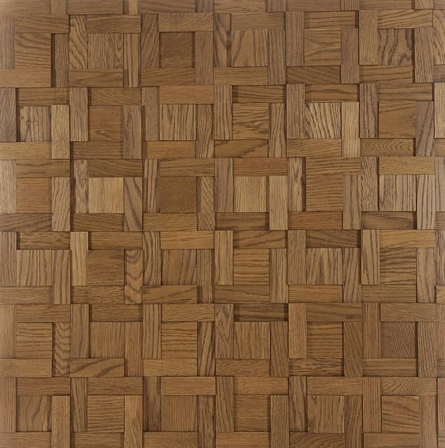 Шлифованная 3D мозаика из дерева (дуб), колеровка орех