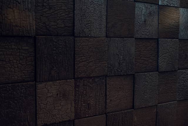3D мозаика из дерева (дуб), сильный обжиг, колеровка черный