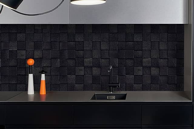 3D мозаика из дерева (дуб), сильный обжиг, колеровка черный