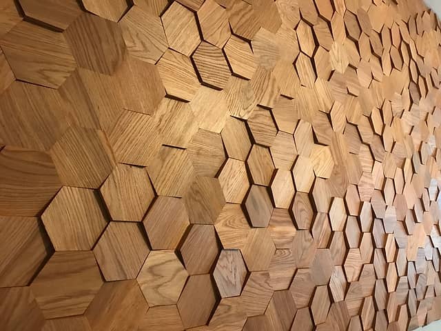 3D мозаика из дерева (дуб), колеровка медовый