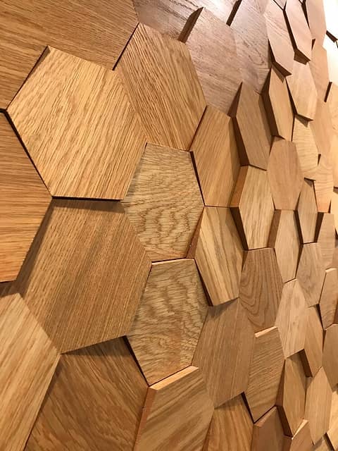 3D мозаика из дерева (дуб), колеровка медовый