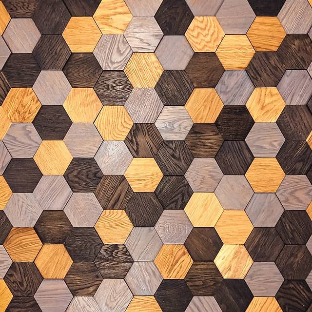 3D мозаика из дерева (дуб), колеровка натур, эбен, серый