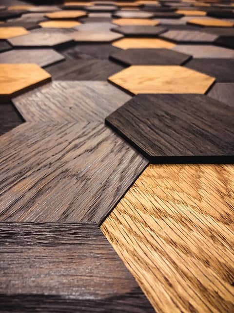 3D мозаика из дерева (дуб), колеровка натур, эбен, серый