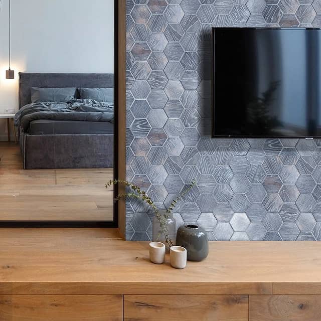 3D мозаика из дерева (дуб), колеровка беление