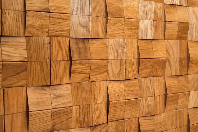 Шлифованная 3D мозаика с фаской из дерева (дуб), колеровка орех