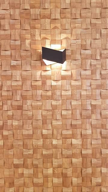 Шлифованная 3D мозаика с фаской из дерева (дуб), колеровка орех