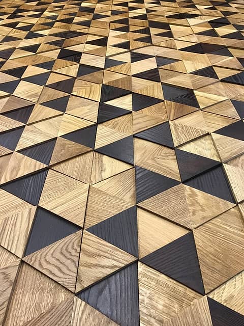 3D мозаика из дерева (дуб, термоясень), бесцветный