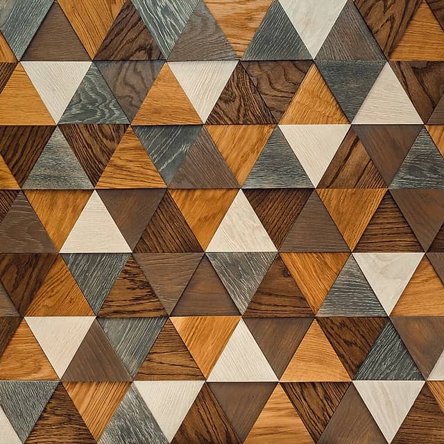 3D мозаика из дерева (дуб), колеровка бесцветный, венге, белый, серый, дымка