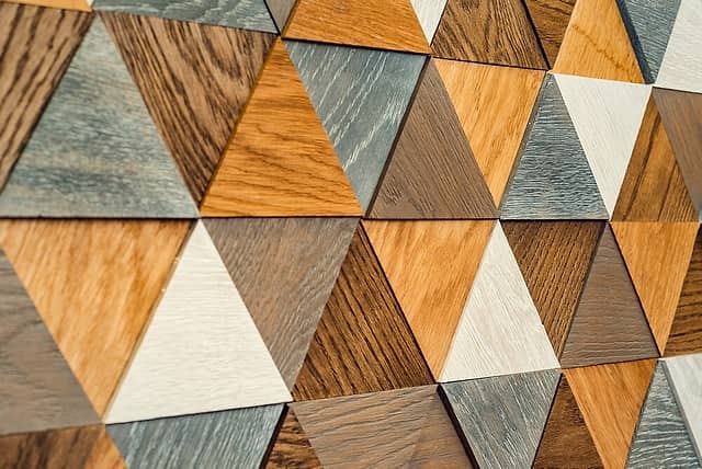 3D мозаика из дерева (дуб), колеровка бесцветный, венге, белый, серый, дымка