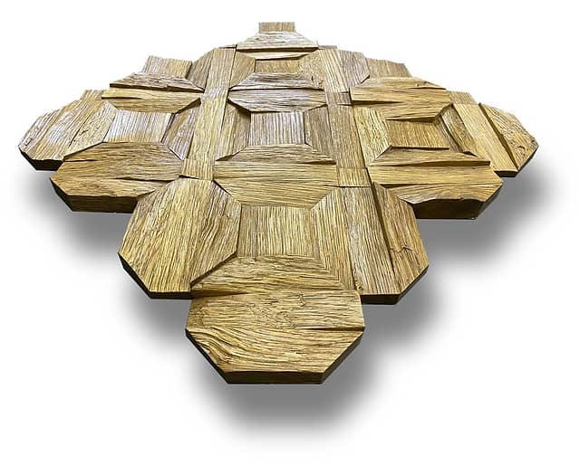 Колотая 3D мозаика из дерева (дуб), колеровка орех