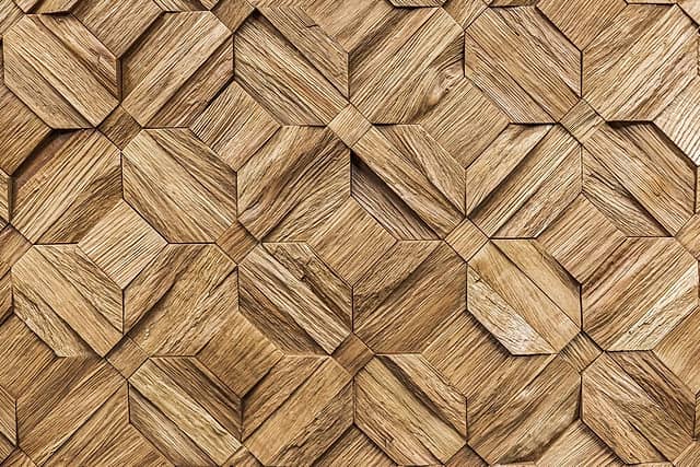 Колотая 3D мозаика из дерева (дуб), колеровка орех