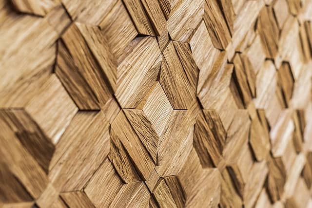 Колотая 3D мозаика из дерева (дуб), колеровка орех